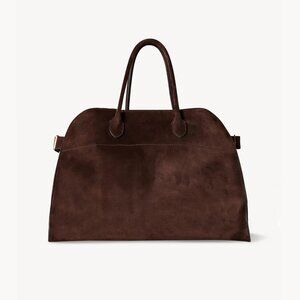 THE ROW SOFT MARGAUX 15 BROWN SUEDE